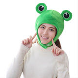 Plush Frog Hat Cap Frog Ears Costume Fuzzy Furry Animal Hats Party Photo Booth Props for Kids and Adults - INSWEAR