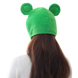 Plush Frog Hat Cap Frog Ears Costume Fuzzy Furry Animal Hats Party Photo Booth Props for Kids and Adults - INSWEAR