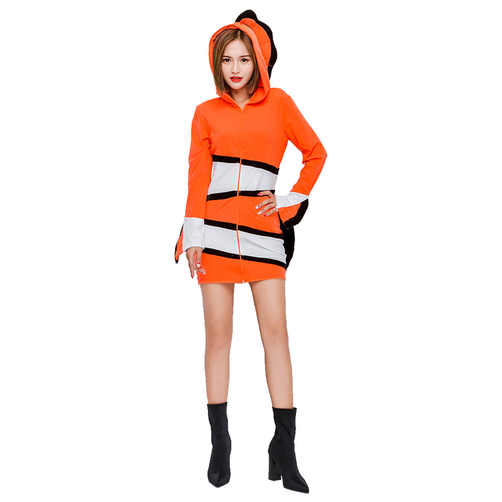 Halloween Women's Finding Nemo Deluxe Clownfish Cosplay Dress - INSWEAR