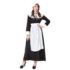 Women's Halloween Cosplay Costume French Apron Maid Fancy Dress Manor Maid Uniform - INSWEAR