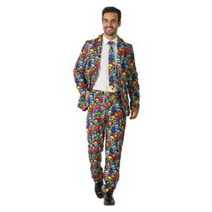 Men Halloween Costume Colorful Skull Suits Comes with Jacket Pants and Tie - INSWEAR