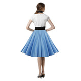 Retro Poodle Print High Waist Skater Vintage Rockabilly Swing Tee Cocktail Dress - INSWEAR