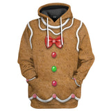 Unisex Christmas Hoodies 3D Print Pullover Sweatshirt Outfit Gingerbread Man Cosplay Casual Outerwear - INSWEAR