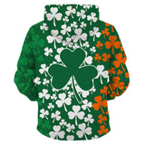 Unisex St. Patrick's Day 3D Print Shamrock Hoodie Hiphop Pullover Sweatshirts Green Tracksuits Clothes - INSWEAR