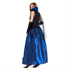 Women Halloween Blue Enchantress Palace Dress New Queen Earl Dress Vampire Party Costume Dress - INSWEAR