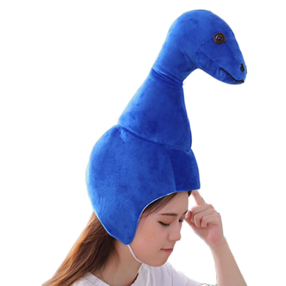 Novelty Funny Tanystropheus Hat Headgear Head Cover Animal Plush Cap Halloween Costume Party Photo Props - INSWEAR