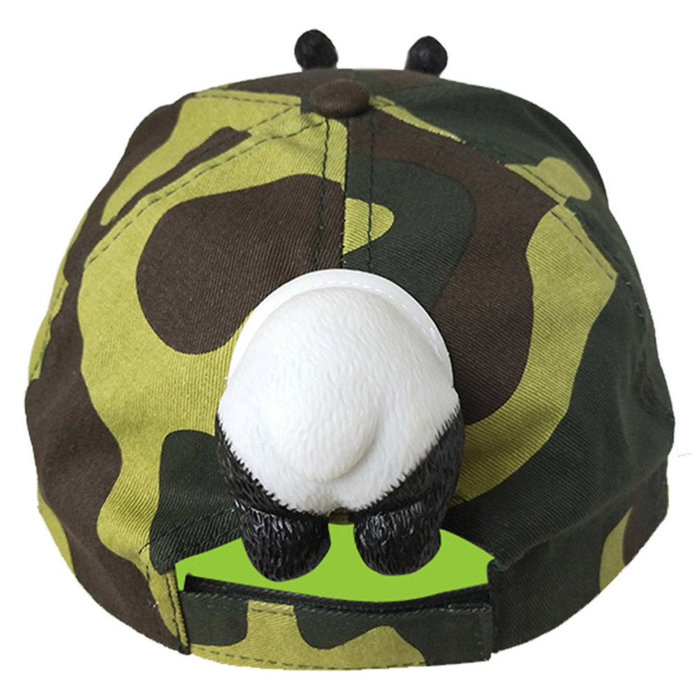 Kids Summer Adjustable Snap Back Flat Brim Outdoor Baseball Cartoon Hat Panda Hip Hop Cap - INSWEAR