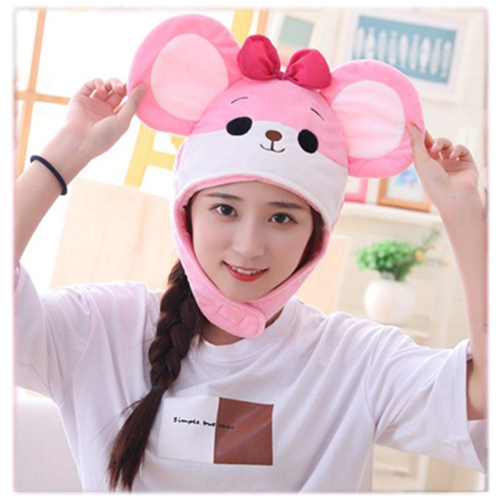 Novelty Funny Mouse Hat Headgear Head Cover Plush Cap Halloween Costume Party Photo Props - INSWEAR