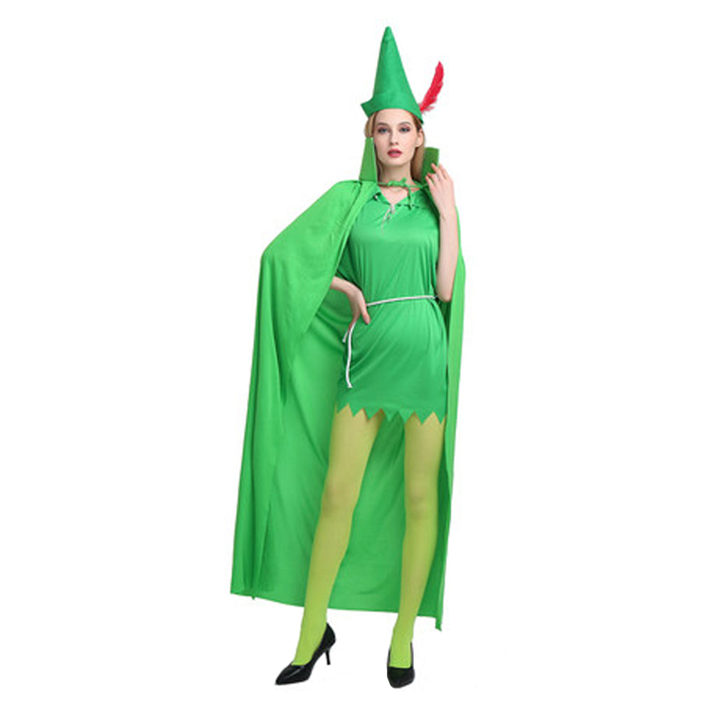 Adult Kids St Patrick‘s Day Green Cloak Fancy Dress Outfit Costume - INSWEAR