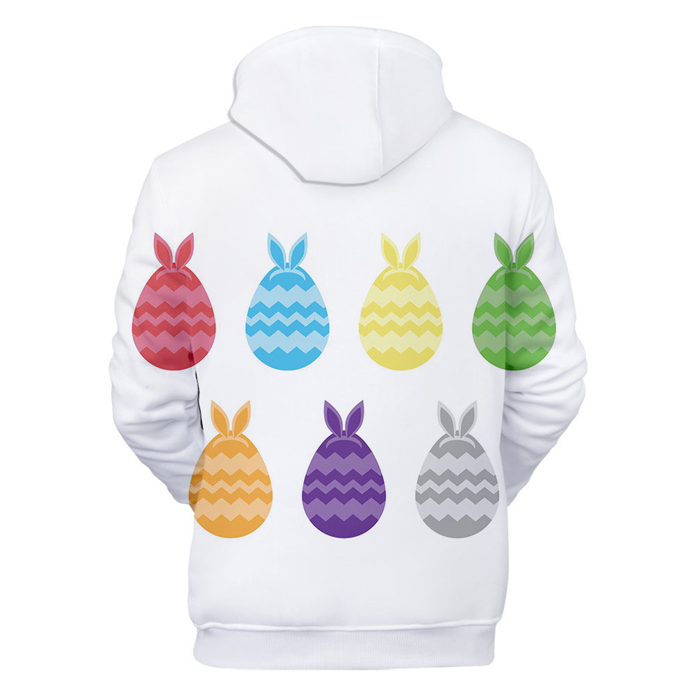 Unisex Easter Eggs Hoodies Long Sleeve Tops Outerwear Hooded Sweatshirt Pullover Hoodies - INSWEAR