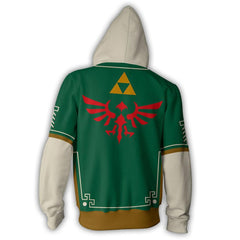 Unisex Game The Legend of Zelda Hoodies Cosplay Hooded Sweatshirt Casual Streetwear Zip Up Hoodie - INSWEAR
