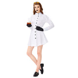 Women Halloween White Lab Coat Long Sleeve Fancy Cosplay Costume - INSWEAR
