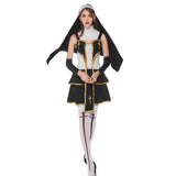 Women Halloween Sexy Flirty Nun Cosplay Costume Fancy Stage Performance Outfit - INSWEAR