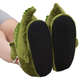 Winter Home Slippers Soft Warm Unisex Indoor Floor Shoes Cartoon Crocodile Design Cotton-padded Shoes - INSWEAR