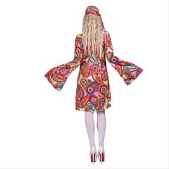 Women Hippie Groovy Lady Retro Costume Halloween 1960s Stage Performance Outfit - INSWEAR