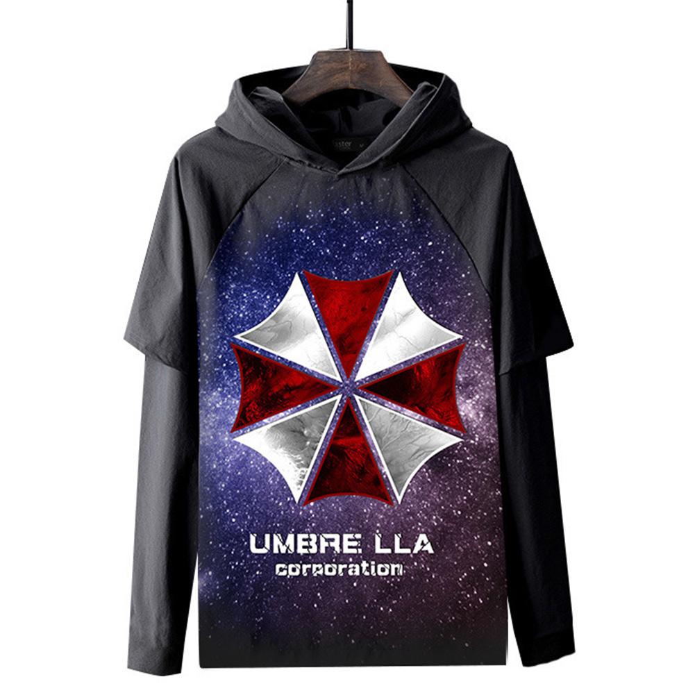Unisex Resident Evil Hoodie Umbrella Corporation Printed Men Women Long Sleeve Hooded Pullover Sweatshirts - INSWEAR