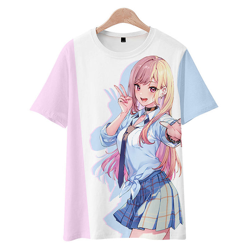 Anime My Dress-Up Darling T-shirt Kitagawa Marin Printed Summer O-neck T-shirt Casual Street 3D Print Shirts - INSWEAR