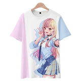 Anime My Dress-Up Darling T-shirt Kitagawa Marin Printed Summer O-neck T-shirt Casual Street 3D Print Shirts