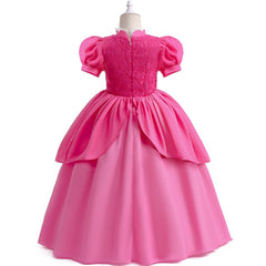 Kids The Super Mario Bros. Princess Peach Kids Girls Cosplay Dress Halloween Carnival Party Suit