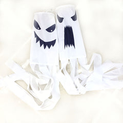 2PCs Halloween Hanging Ghost Windsocks Flag Decoration Haunted House Hanging Ghost Horror Props Creepy Decor - INSWEAR