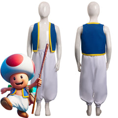 The Super Mario Bros. Movie - Toad/KINOPIO Kids Children Cosplay Costume Outfits Halloween Carnival Suit