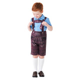 Children‘s Blue Plaid Shirt Beer Strap Pants Cosplay Costume Outfits Halloween Carnival Party Disguise Suit