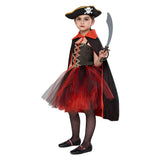 Kids Girls Pirate TuTu Dress Cosplay Costume Outfits Halloween Carnival Party Disguise Suit