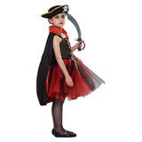 Kids Girls Pirate TuTu Dress Cosplay Costume Outfits Halloween Carnival Party Disguise Suit