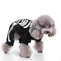 Cute Pet Skeleton Costume for Small Dogs Cats Clothes Halloween Day Party Skull Apparel - INSWEAR