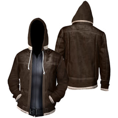Resident Evil 4 Remake Leon S. Kennedy Cosplay Hoodie Printed Hooded Sweatshirt Casual Streetwear