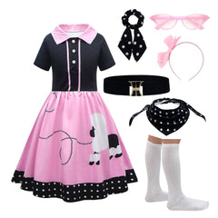 6Pcs/Set  Kids  Poodle Cosplay Costume Halloween Carnival Disguise Roleplay Suit