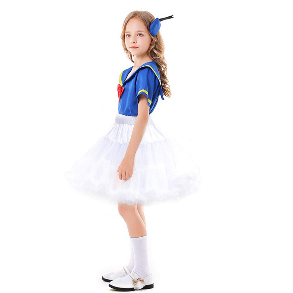 Cartoon Duck Kids Girls Cosplay Tutu Dress Halloween Carnival Costume Dress Up - INSWEAR