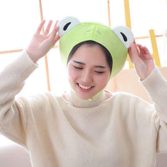 Plush Rabbit Ears Frog Hat Cap Costume Fuzzy Furry Animal Hats Party Photo Booth Props for Kids and Adults - INSWEAR