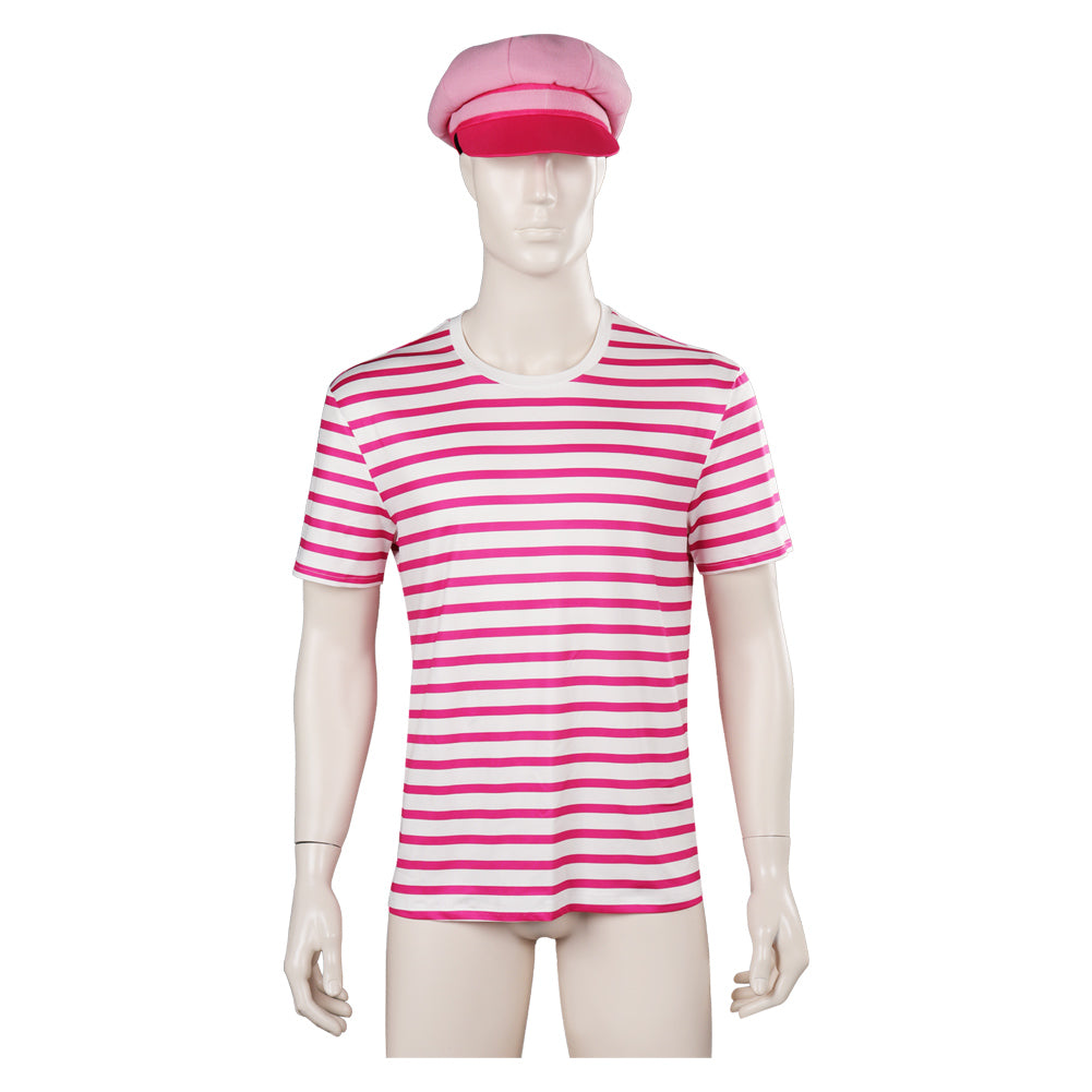Barbie Ken Cosplay Costume Men T-shirt Hat Outfits Halloween Carnival Suit