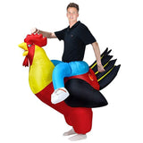 Halloween Inflatable Costume Adult Riding Rooster Fancy Dress Air Blow Up Deluxe Outfits - INSWEAR