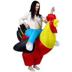 Halloween Inflatable Costume Adult Riding Rooster Fancy Dress Air Blow Up Deluxe Outfits - INSWEAR