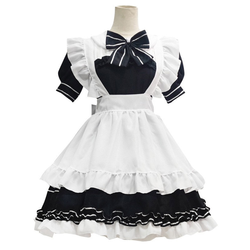 Black and White Maid Cosplay Costume Halloween Carnival Party Disguise Suit