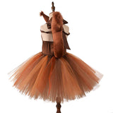Squirrel Dress Kids Girls Cosplay Costume Dress Halloween Carnival Party Suit
