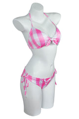 2023 Barbie Movie Pink Plaid Swimsuit Outfits Cosplay Costume Halloween Carnival Suit