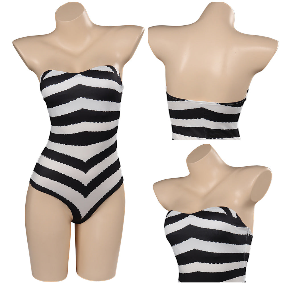 Barbie Barbie basic black and white striped swimsuit suit Cosplay Costume Outfits Halloween Carnival Party Disguise Suit Barbie