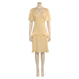 2023 Barbie Movie Barbie Yellow Dress Outfits Halloween Carnival Suit Cosplay Costume