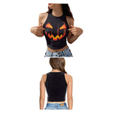 Pumpkin Cosplay Vest Women Summer 3D Print Sleeveless Shirt