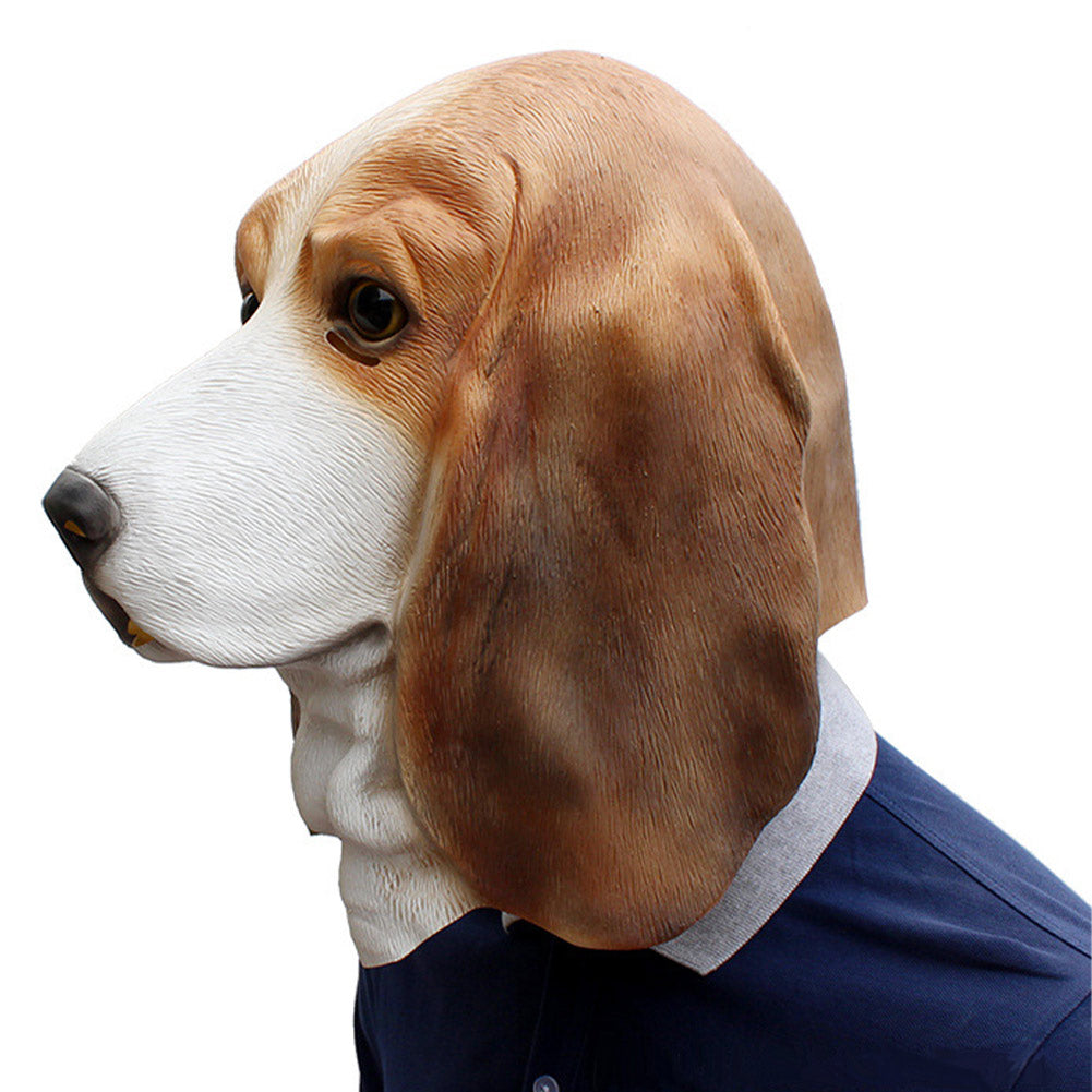 Basset Hound Cosplay Latex Mask Halloween Masquerade Accessories Cosplay Props - INSWEAR