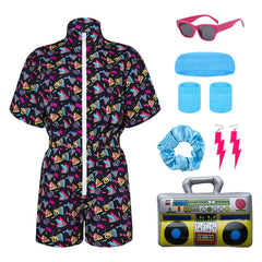 80s 90s Jogging Uits Track Suits 2 Piece Set Cosplay Costume Outfits Halloween Carnival Suit