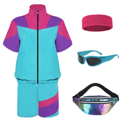 80s 90s Women's 2 Piece Retro Sports Set Outfits Track Suits Set Cosplay Costume Outfits Halloween Carnival Suit