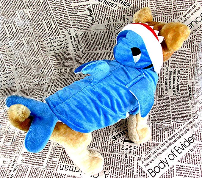 Adorable Blue Shark Halloween Pet Costume Hoodie Coat for Dogs and Cats - INSWEAR
