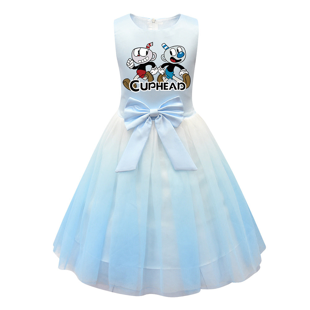 Cuphead Kids Girls Cosplay Costume Dress Outfits Halloween Carnival Party Suit