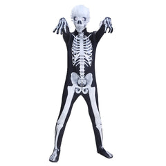 Kids Children Skeleton Skull Jumpsuit Cosplay Costume Outfits Halloween Carnival Suit - INSWEAR