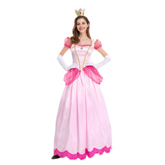 Peach Adult Cosplay Costume Long Dress Outfits Halloween Carnival Party Suit