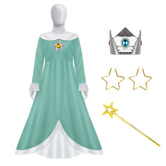 The Super Mario Bros Peach Dress Cosplay Costume Princess Outfits Halloween Carnival Party Disguise Suit